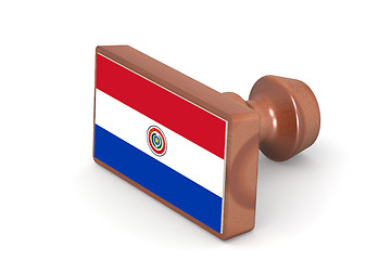 Image showing Wooden stamp with Paraguay flag