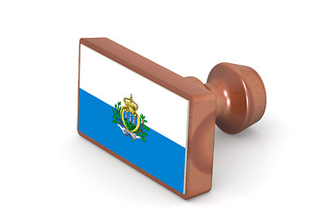 Image showing Wooden stamp with San Marino flag