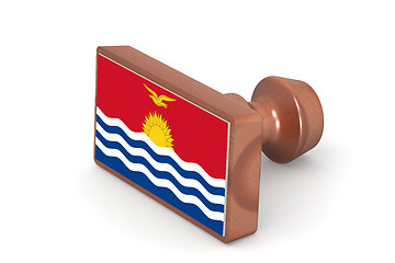 Image showing Wooden stamp with Kiribati flag