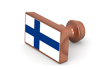 Image showing Wooden stamp with Finland flag