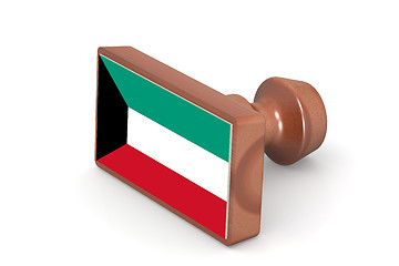 Image showing Wooden stamp with Kuwait flag