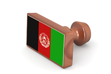 Image showing Blank wooden stamp with Afghanistan flag