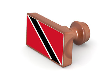 Image showing Wooden stamp with Trinidad and Tobago flag