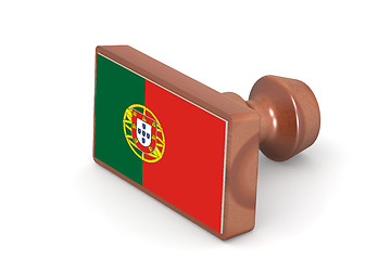 Image showing Wooden stamp with Portugal flag