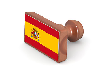 Image showing Wooden stamp with Spain flag