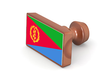 Image showing Wooden stamp with Eritrea flag