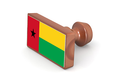 Image showing Wooden stamp with Guinea Bissau flag