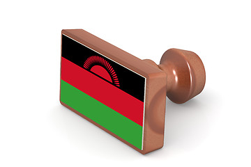Image showing Wooden stamp with Malawi flag