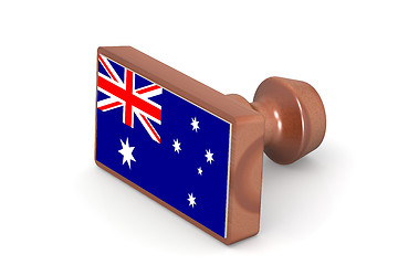 Image showing Blank wooden stamp with Australia flag