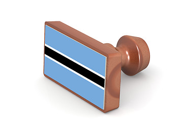 Image showing Wooden stamp with Botswana flag