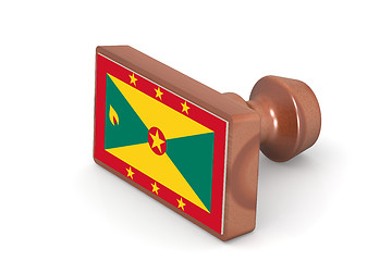 Image showing Wooden stamp with Grenada flag