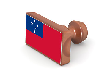 Image showing Wooden stamp with Samoa flag