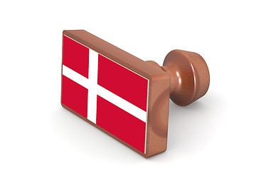 Image showing Wooden stamp with Denmark flag