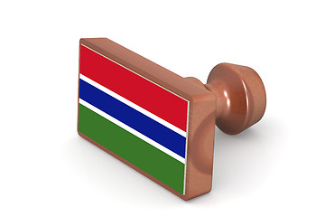 Image showing Wooden stamp with Gambia flag