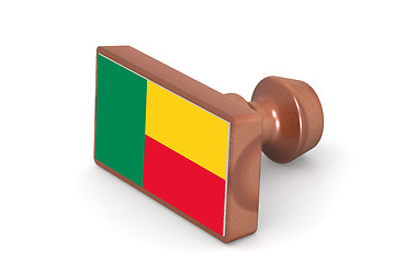 Image showing Wooden stamp with Benin flag