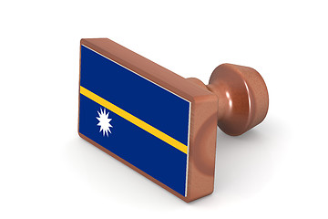 Image showing Wooden stamp with Nauru flag