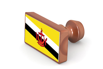 Image showing Wooden stamp with Brunei flag