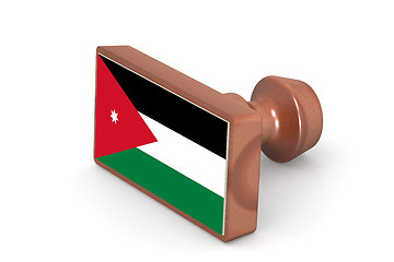 Image showing Wooden stamp with Jordan flag