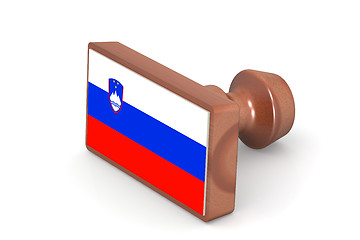 Image showing Wooden stamp with Slovenia flag