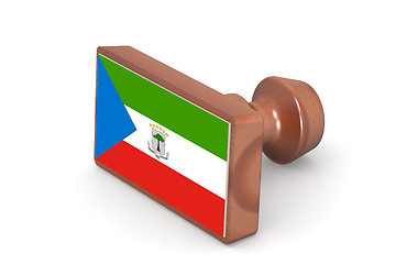 Image showing Wooden stamp with Equatorial Guinea flag