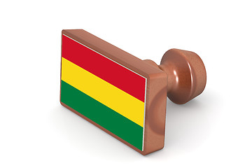 Image showing Wooden stamp with Bolivia flag