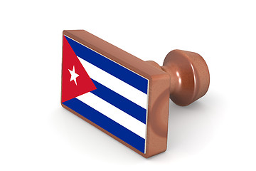 Image showing Wooden stamp with Cuba flag