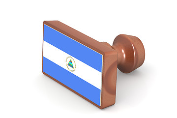 Image showing Wooden stamp with Nicaragua flag