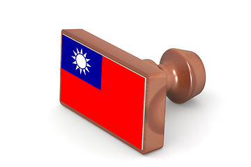 Image showing Wooden stamp with Republic of China flag