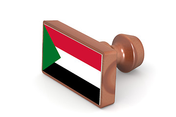 Image showing Wooden stamp with Sudan flag