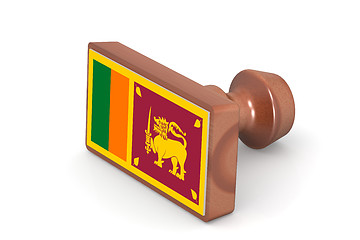 Image showing Wooden stamp with Sri Lanka flag