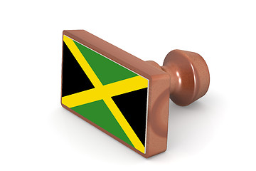 Image showing Wooden stamp with Jamaica flag