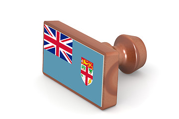 Image showing Wooden stamp with Fiji flag