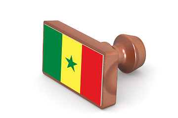 Image showing Wooden stamp with Senegal flag