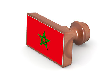 Image showing Wooden stamp with Morocco flag