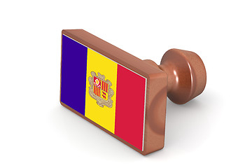 Image showing Blank wooden stamp with Andorra flag