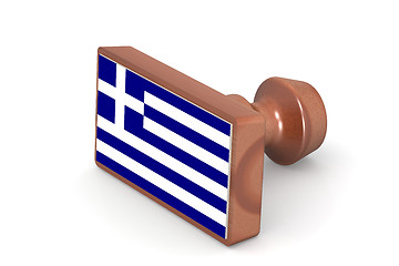 Image showing Wooden stamp with Greece flag