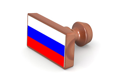 Image showing Wooden stamp with Russia flag