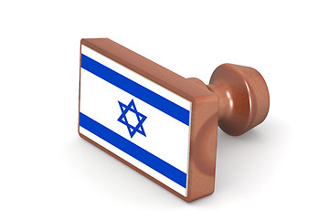 Image showing Wooden stamp with Israel flag