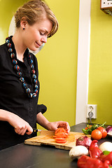 Image showing Slicing Tomatoes