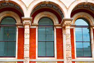 Image showing   in england london brick and glass   wall 