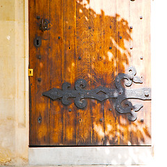 Image showing old london door in england and wood ancien abstract hinged 