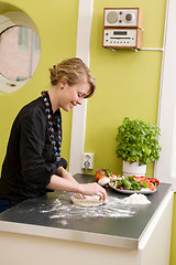 Image showing Making Pizza Dough