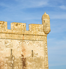 Image showing  brick in old construction  africa morocco and   the tower near 