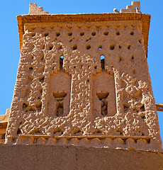 Image showing brown old  construction in  africa morocco and  clouds  near the