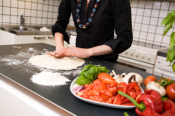 Image showing Making Pizza Dough