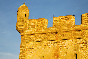 Image showing  brick in old construction  africa morocco and   the tower near 