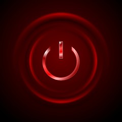 Image showing Dark red glowing power button web design