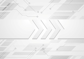 Image showing Tech grey abstract background with big arrows