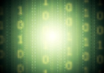 Image showing Green binary system code vector background. Gradient mesh included