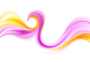 Image showing Orange and purple smooth waves isolated on white